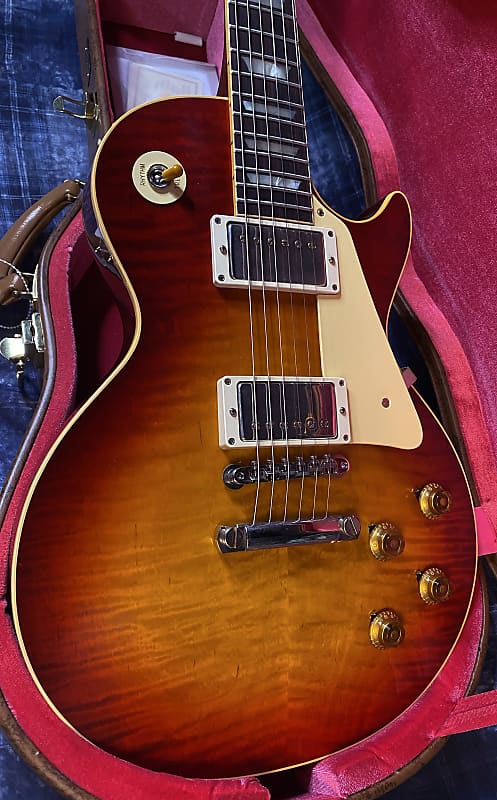 NEW ! 2024 Gibson Custom Shop 1959 Les Paul Factory Burst - Authorized Dealer - Hand Picked Monster Flame / Quilt Top ! WOW - VOS - 8.7 lbs - G03719