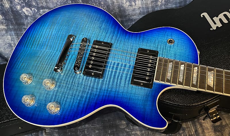 NEW ! 2024 Gibson Les Paul Modern Figured - Cobalt Burst - Beautiful Flame Top! Authorized Dealer - Only 8.25 lbs - G04121