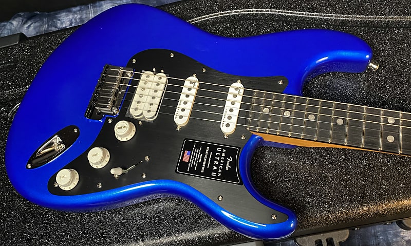 NEW! 2024 Fender American Ultra II Stratocaster HSS - Ebony Fretboard - Noble Blue - Authorized Dealer - In-Stock! 8lbs - G03985