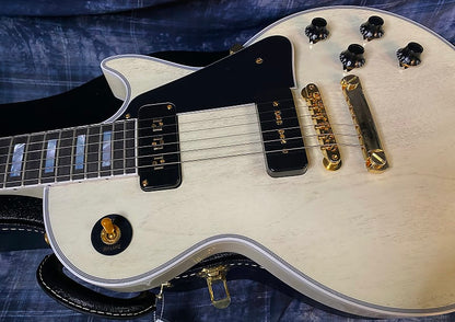 NEW ! 2024 Gibson Custom Shop Historic 2-Pickup '54 Les Paul Custom Reissue Dealer Select - P-90's Staple Pick-Up - TV White - VOS - Authorized Dealer - 9.5 lbs - Limited Edition - G03837