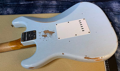 NEW ! 2024 Fender Custom Shop Limited-edition '63 Stratocaster Relic - Super Faded Aged Sonic Blue - Authorized Dealer - 7.9lbs - Serial #CZ580116