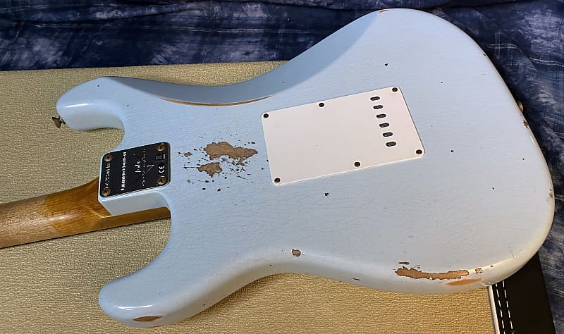 NEW ! 2024 Fender Custom Shop Limited-edition '63 Stratocaster Relic - Super Faded Aged Sonic Blue - Authorized Dealer - 7.9lbs - Serial #CZ580116