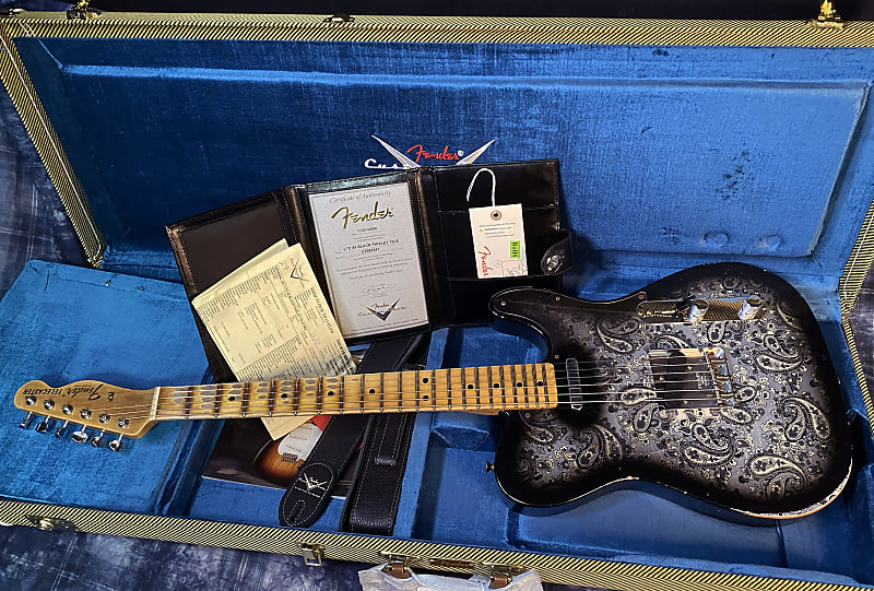 NEW! 2024 Fender Custom Shop '68 Reissue Telecaster Relic Limited Edition - Black Paisley - Authorized Dealer - 7.5 lbs - G04097