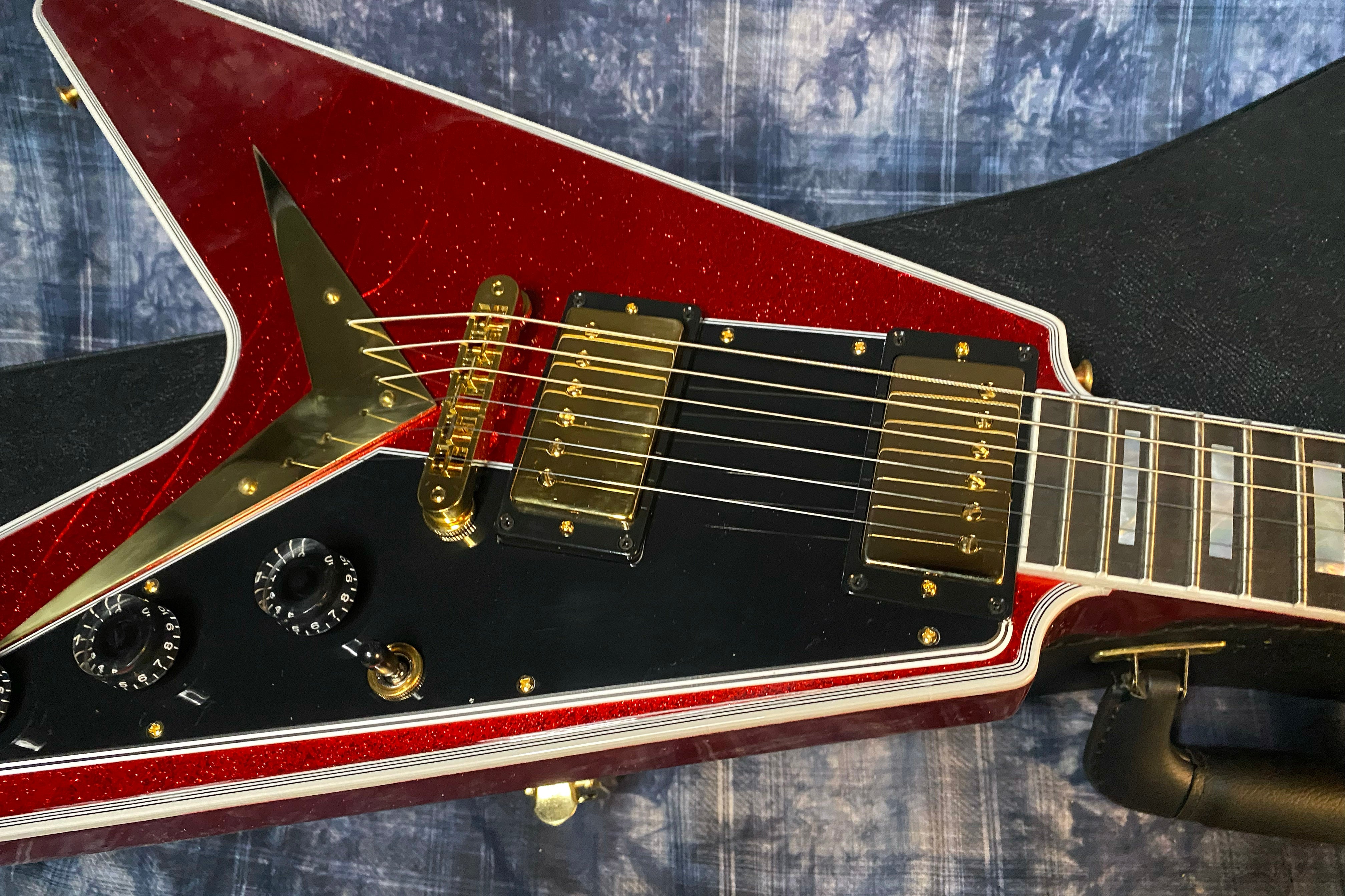 NEW! 2024 Gibson Custom Shop Flying V Custom - Red Sparkle - Ebony Board - Authorized Dealer - Ultra RARE! Dealer Select - 7.8 lbs - G04211 - BLEM SAVE!