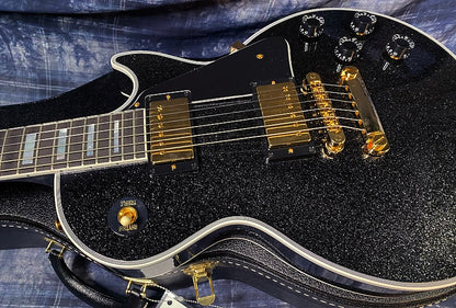 NEW ! 2024 Gibson Dealer Select Custom Shop Les Paul Custom - Large Flake Black Sparkle - Authorized Dealer - 10.35 lbs - G03846