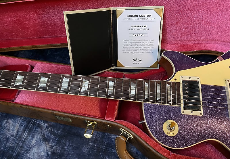 NEW! 2024 Gibson Custom Shop Dealer Select Murphy Lab '57 Les Paul - Purple Sparkle Ultra Light Aged - Authorized Dealer - 8.5 lbs - G04215