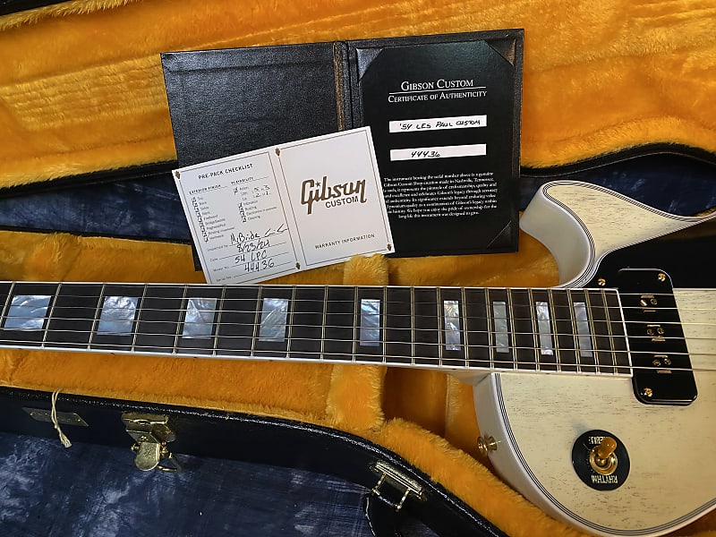 NEW ! 2024 Gibson Custom Shop Historic 2-Pickup '54 Les Paul Custom Reissue Dealer Select - P-90's Staple Pick-Up - TV White - VOS - Authorized Dealer - Only 9 lbs - Limited Edition - G03845