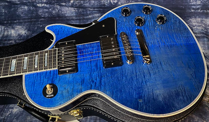 NEW! 2024 Gibson Custom Shop Les Paul Custom - Dealer Select - Authorized Dealer - Translucent Blue Monster Flame Top - Super RARE! Only 9.5 lbs - G03956