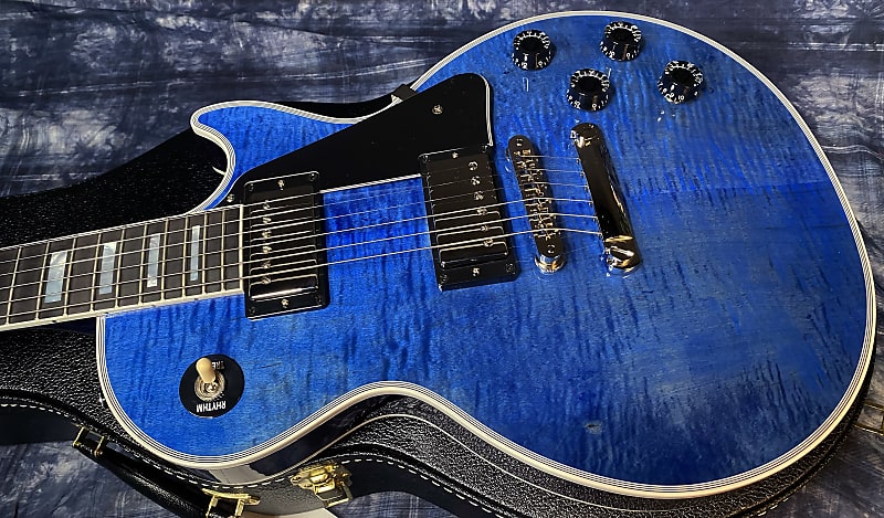 NEW! 2024 Gibson Custom Shop Les Paul Custom - Dealer Select - Authorized Dealer - Translucent Blue Monster Flame Top - Super RARE! Only 9.5 lbs - G03956