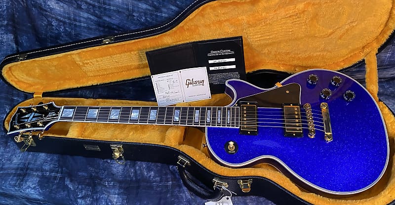 NEW ! 2024 Gibson Special Order Custom Shop Les Paul Custom Dealer Select - Dark Blue Sparkle - Authorized Dealer - 10 lbs - G03840