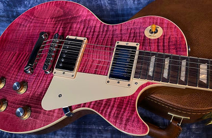 NEW!! 2024 Gibson Les Paul Standard '60s - Translucent Fuchsia - Killer Wide Crazy Curly Chevron Flame - Hand Picked Top - Authorized Dealer - 9lbs - G03777