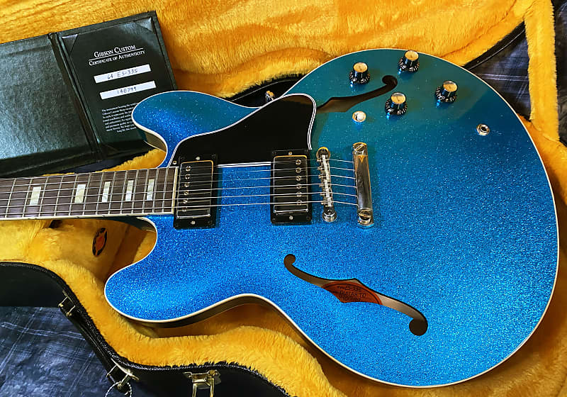 NEW! 2024 Gibson Custom Shop 1964 ES-335 VOS Reissue - Blue Sparkle - Authorized Dealer - 8.2 lbs - G03888