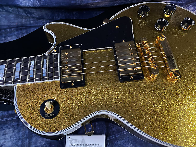 NEW ! 2024 Gibson Special Order Custom Shop Les Paul Custom Dealer Select - Gold Sparkle - Authorized Dealer - 10.3 lbs - G03856