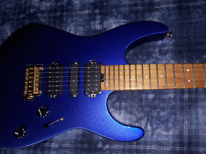 MINT!! Charvel Pro-Mod DK24 HSH 2PT CM Caramelized Maple Neck Mystic Blue 7.4lbs! / Authorized Dealer SAVE