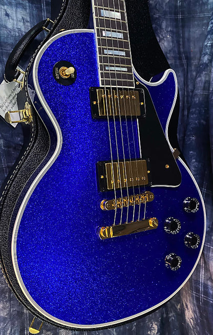 NEW ! 2024 Gibson Special Order Custom Shop Les Paul Custom Dealer Select - Dark Blue Sparkle - Authorized Dealer - Only 9.75 lbs - G03857