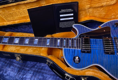 NEW! 2024 Gibson Custom Shop Les Paul Custom - Dealer Select - Authorized Dealer - Cobalt Blue Monster Flame Top - Super RARE! 9.5 lbs - G03870