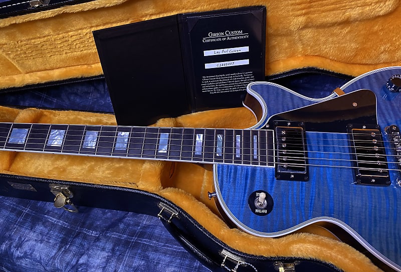 NEW! 2024 Gibson Custom Shop Les Paul Custom - Dealer Select - Authorized Dealer - Cobalt Blue Monster Flame Top - Super RARE! 9.5 lbs - G03870