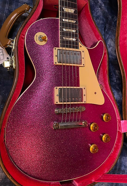 NEW! 2024 Gibson Custom Shop Dealer Select Murphy Lab '57 Les Paul Pink Sparkle Ultra Light Aged - Authorized Dealer - 8.5 lbs - G03941