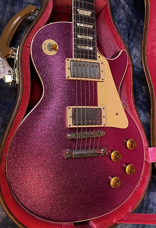 NEW! 2024 Gibson Custom Shop Dealer Select Murphy Lab '57 Les Paul Pink Sparkle Ultra Light Aged - Authorized Dealer - 8.5 lbs - G03941