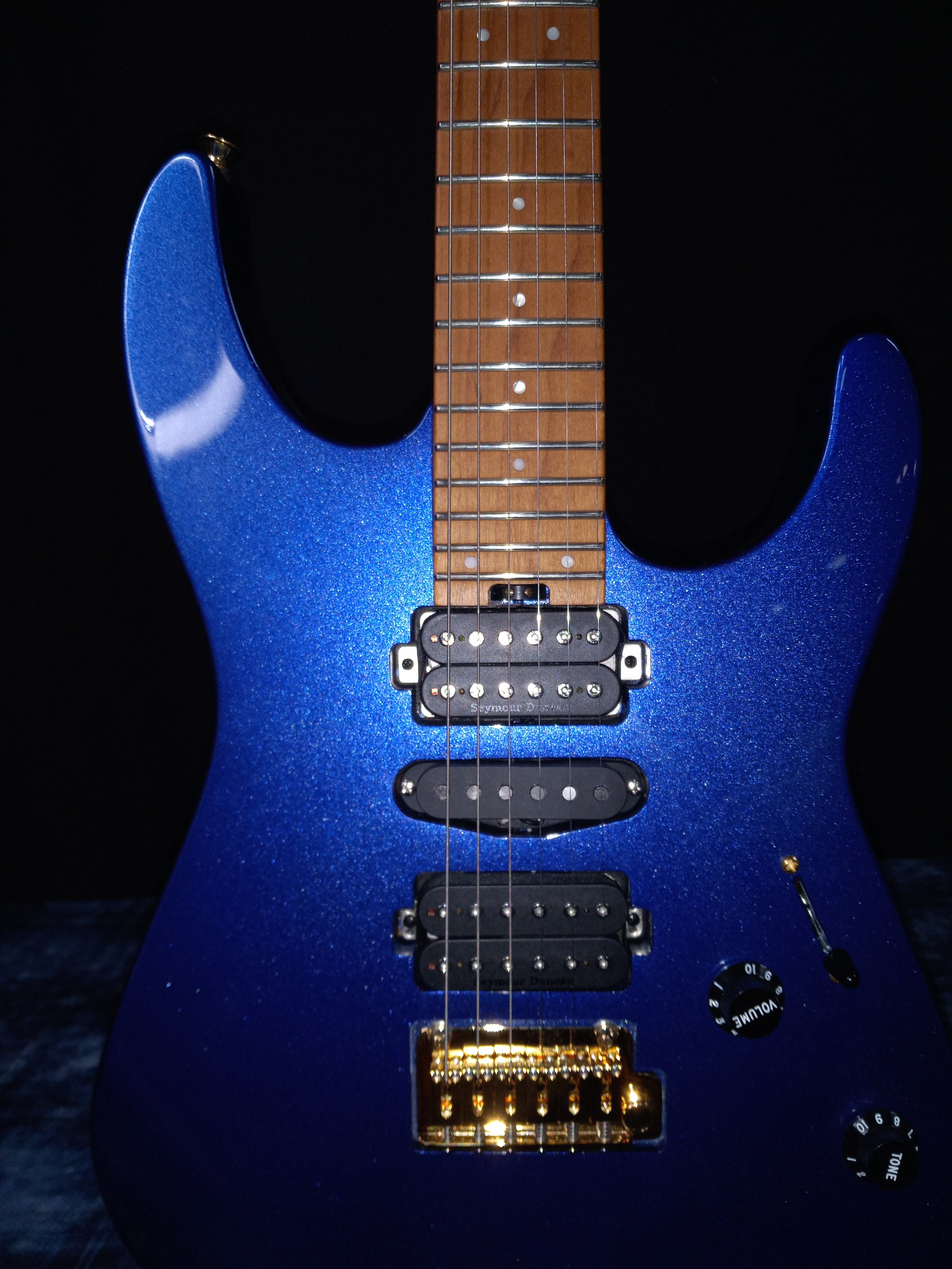 MINT!! Charvel Pro-Mod DK24 HSH 2PT CM Caramelized Maple Neck Mystic Blue 7.4lbs! / Authorized Dealer SAVE