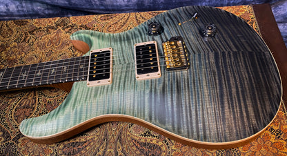 BRAND NEW ! 2024 Paul Reed Smith Custom 24 CU24 - Wood Library - Torrefied Flamed Maple Neck Ebony Fretboard - Trampas Green Fade - Authorized Dealer - 7.8 lbs - G03553