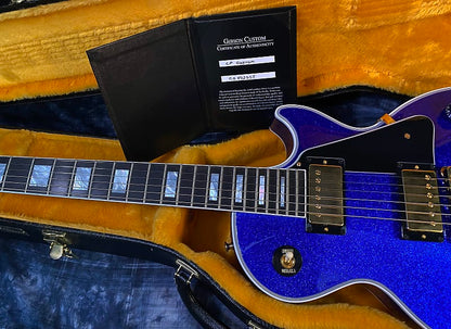 NEW ! 2024 Gibson Special Order Custom Shop Les Paul Custom Dealer Select - Dark Blue Sparkle - Authorized Dealer - 10.1 lbs - G03842