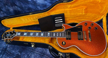 NEW ! 2024 Gibson Made 2 Measure Custom Shop Les Paul Custom Dealer Select Orange Sparkle - Authorized Dealer 10.1 lb - G03943