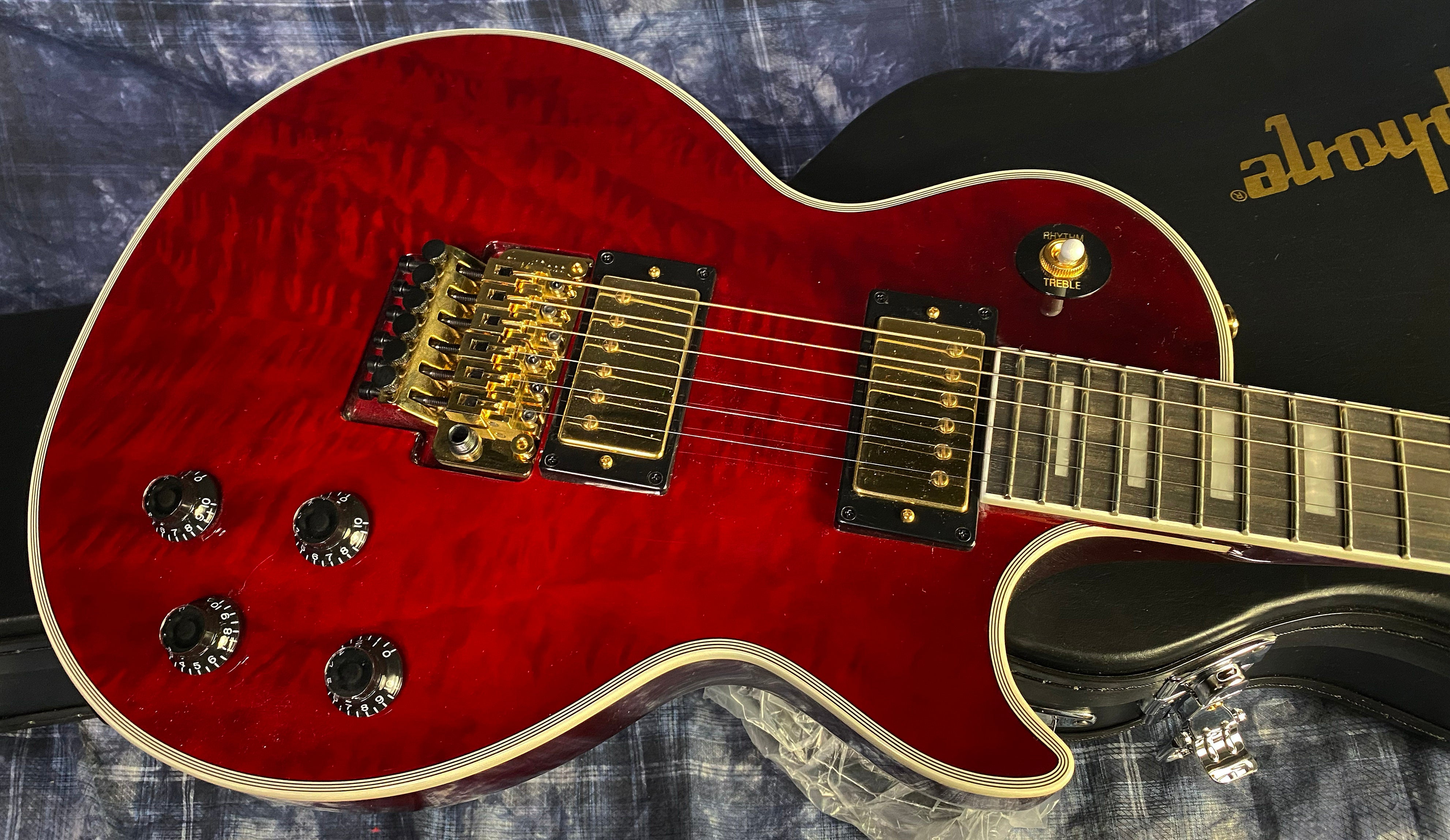 NEW ! 2024 Epiphone Alex Lifeson Les Paul Custom Axcess Electric Guitar - Ruby - Authorized Dealer - G02998