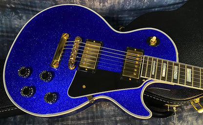 NEW ! 2024 Gibson Special Order Custom Shop Les Paul Custom Dealer Select - Dark Blue Sparkle - Authorized Dealer - 10.1 lbs - G03850