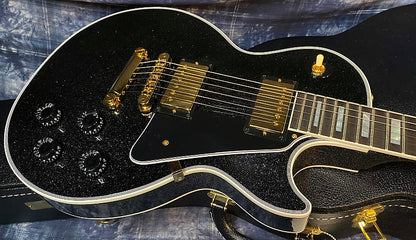 NEW ! 2024 Gibson Dealer Select Custom Shop Les Paul Custom - Large Flake Black Sparkle - Authorized Dealer - 10.35 lbs - G03846