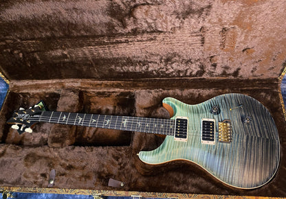 BRAND NEW ! 2024 Paul Reed Smith Custom 24 CU24 - Wood Library - Torrefied Flamed Maple Neck Ebony Fretboard - Trampas Green Fade - Authorized Dealer - 7.8 lbs - G03553