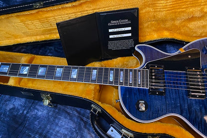 NEW! 2024 Gibson Custom Shop Les Paul Custom - Dealer Select - Authorized Dealer - Translucent Blue Monster Flame Top - Super RARE! 9.9 lbs - G03951