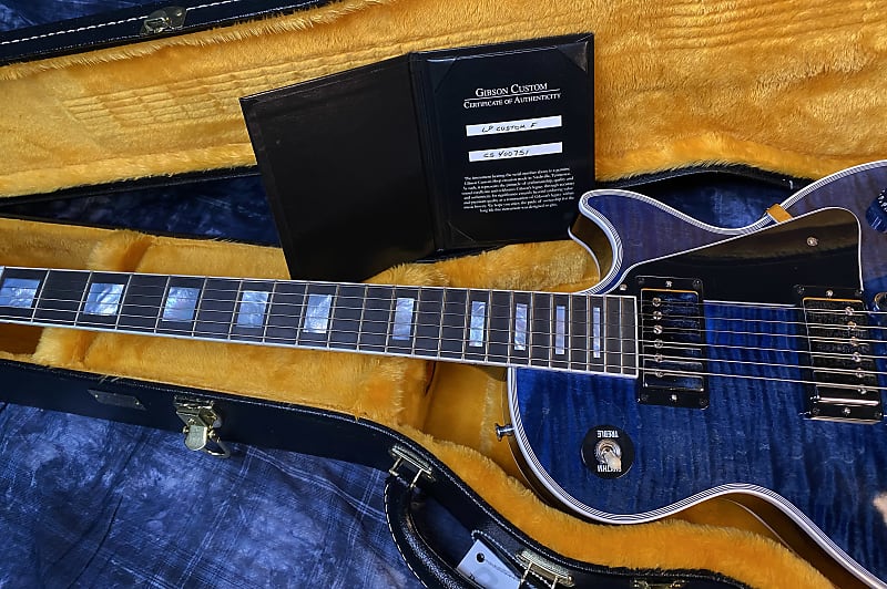 NEW! 2024 Gibson Custom Shop Les Paul Custom - Dealer Select - Authorized Dealer - Translucent Blue Monster Flame Top - Super RARE! 9.9 lbs - G03951