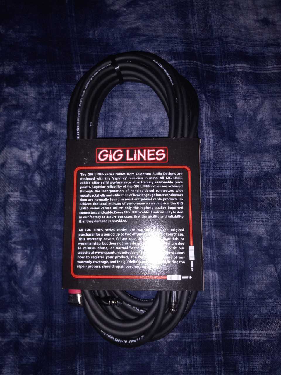 Quantum Audio Designs HGLI-20R 20' Instrument Cable with Heat Shrink / Authorized Dealer