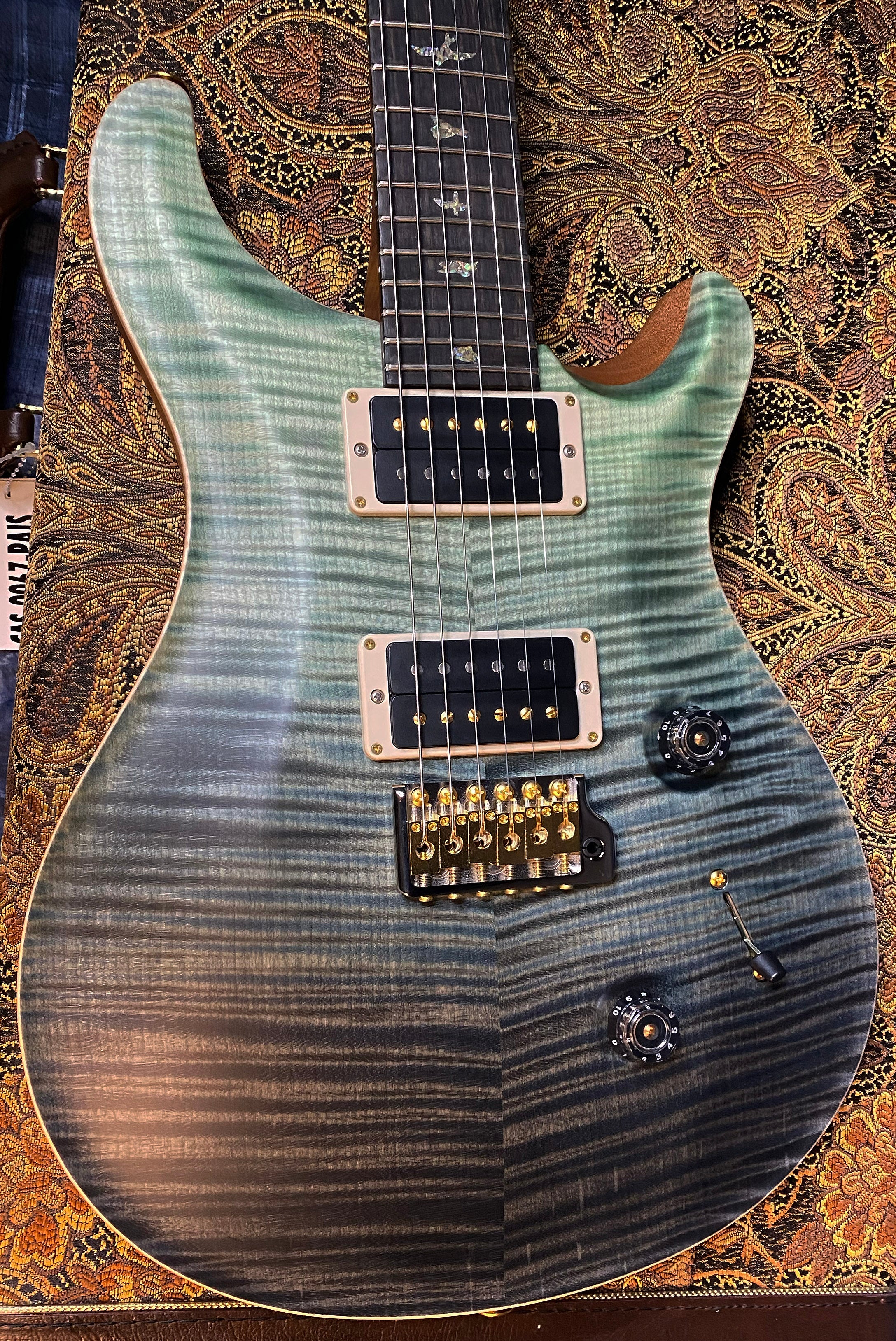 BRAND NEW ! 2024 Paul Reed Smith Custom 24 CU24 - Wood Library - Torrefied Flamed Maple Neck Ebony Fretboard - Trampas Green Fade - Authorized Dealer - 7.8 lbs - G03553