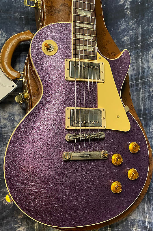 NEW! 2024 Gibson Custom Shop Dealer Select Murphy Lab '57 Les Paul - Purple Sparkle Ultra Light Aged - Authorized Dealer - 8.7 lbs - G04206