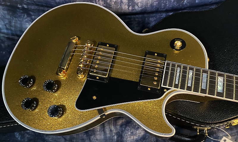 NEW! 2024 Gibson Dealer Select Custom Ordered Custom Shop Les Paul Custom - Large Flake Gold Sparkle - Authorized Dealer - 10 lbs - G03862