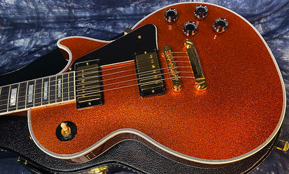 NEW ! 2024 Gibson Made 2 Measure Custom Shop Les Paul Custom Dealer Select Orange Sparkle - Authorized Dealer 10.1 lb - G03943