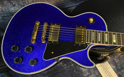 NEW ! 2024 Gibson Special Order Custom Shop Les Paul Custom Dealer Select - Dark Blue Sparkle - Authorized Dealer - 10 lbs - G03840