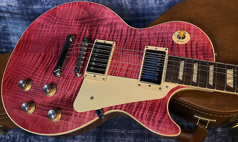 NEW!! 2024 Gibson Les Paul Standard '60s - Translucent Fuchsia - Killer Wide Crazy Curly Chevron Flame - Hand Picked Top - Authorized Dealer - 9lbs - G03777