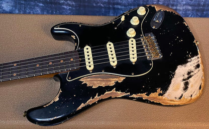 NEW ! 2024 Fender Custom Shop Limited-Edition Poblano Stratocaster - Aged Black - Super Heavy Relic - 7.3 lbs - Authorized Dealer - G03962