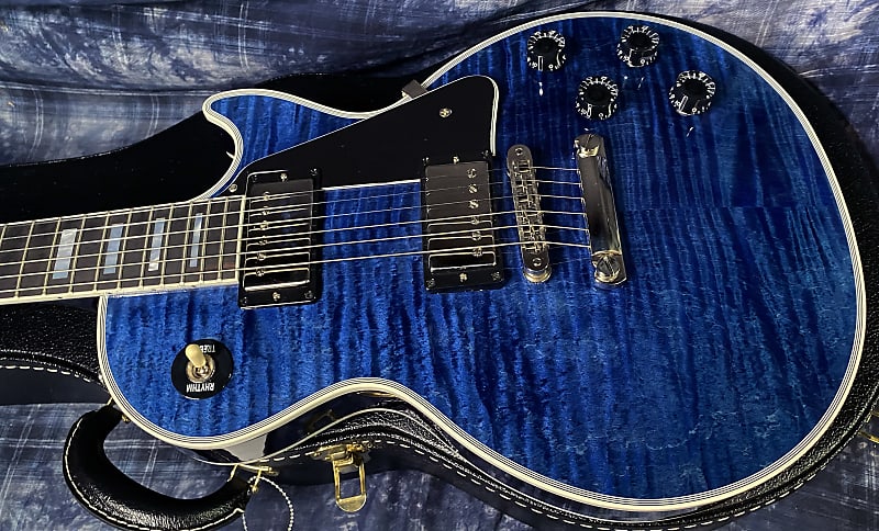 NEW! 2024 Gibson Custom Shop Les Paul Custom - Dealer Select - Authorized Dealer - Translucent Blue Monster Flame Top - Super RARE! 9.5 lbs - G03841