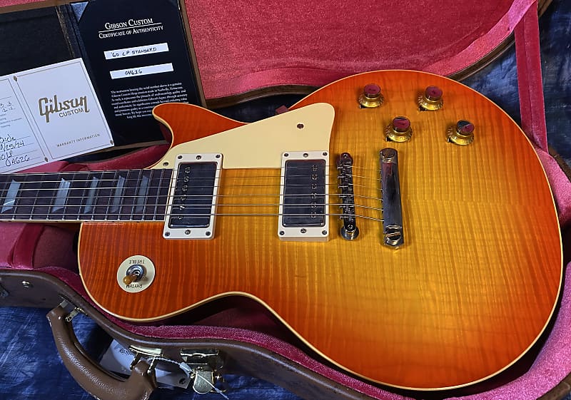 NEW ! 2024 Gibson Custom 1960 Les Paul Standard Reissue VOS - Tangerine Burst - Killer 3D Flame Top - Major Depth and Movement - Authorized Dealer - ONLY 8.2 lbs !!! - G03728