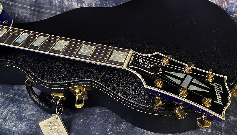 NEW ! 2024 Gibson Special Order Custom Shop Les Paul Custom Dealer Select - Dark Blue Sparkle - Authorized Dealer - 10 lbs - G03858