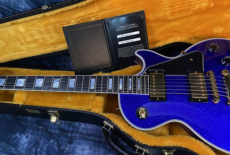 NEW ! 2024 Gibson Special Order Custom Shop Les Paul Custom Dealer Select - Dark Blue Sparkle - Authorized Dealer - 10.45 lbs - G03843