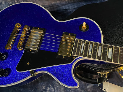 NEW ! 2024 Gibson Special Order Custom Shop Les Paul Custom Dealer Select - Dark Blue Sparkle - Authorized Dealer - 10.4 lbs - G03836