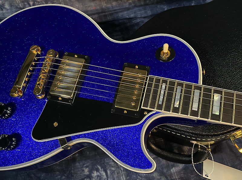 NEW ! 2024 Gibson Special Order Custom Shop Les Paul Custom Dealer Select - Dark Blue Sparkle - Authorized Dealer - 10.4 lbs - G03836