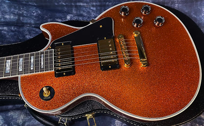 NEW ! 2024 Gibson Made 2 Measure Custom Shop Les Paul Custom Dealer Select Orange Sparkle - Authorized Dealer 9.8 lb - G03954