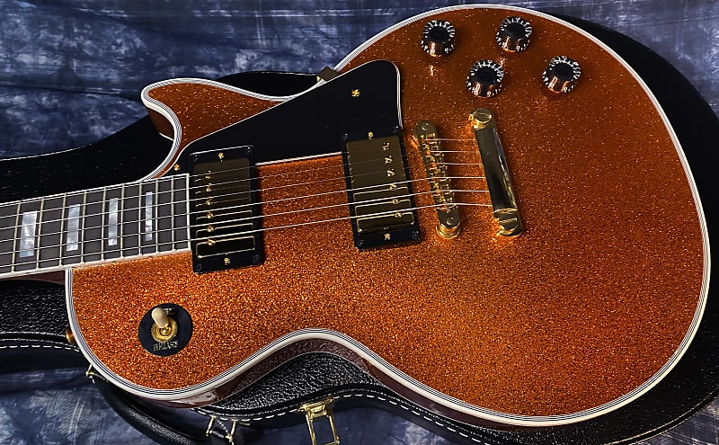 NEW ! 2024 Gibson Made 2 Measure Custom Shop Les Paul Custom Dealer Select Orange Sparkle - Authorized Dealer 9.8 lb - G03954