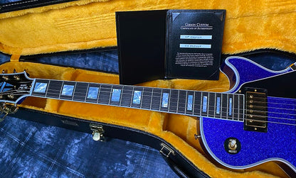 NEW ! 2024 Gibson Special Order Custom Shop Les Paul Custom Dealer Select - Dark Blue Sparkle - Authorized Dealer - 10.2 lbs - G03864